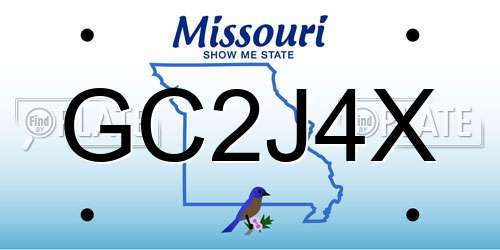 GC2J4X Missouri License Plate