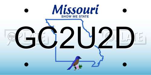 GC2U2D Missouri License Plate