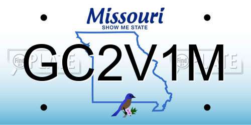 GC2V1M Missouri License Plate