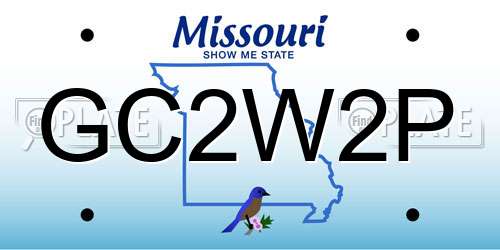 GC2W2P Missouri License Plate