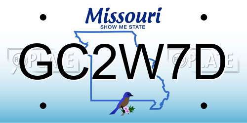 GC2W7D Missouri License Plate