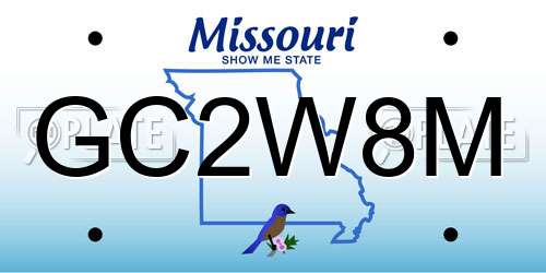 GC2W8M Missouri License Plate