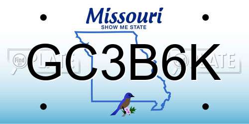 GC3B6K Missouri License Plate