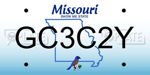 GC3C2Y Missouri License Plate