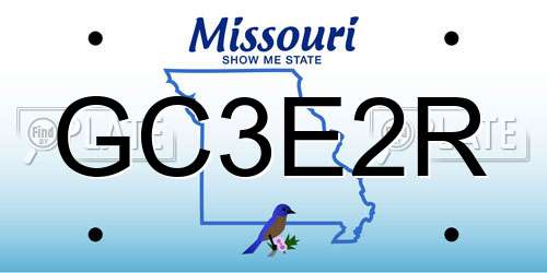 GC3E2R Missouri License Plate