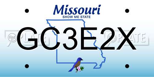 GC3E2X Missouri License Plate
