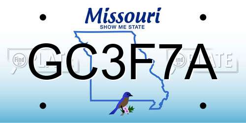 GC3F7A Missouri License Plate