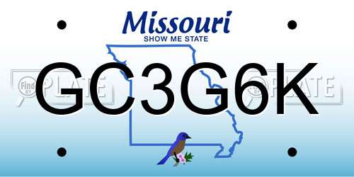 GC3G6K Missouri License Plate