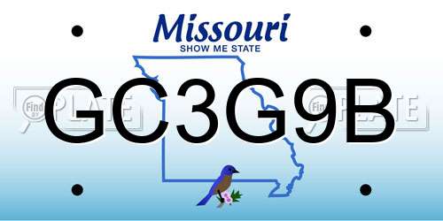 GC3G9B Missouri License Plate