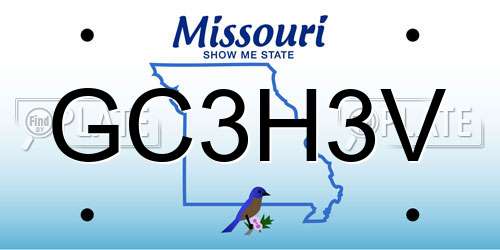 GC3H3V Missouri License Plate