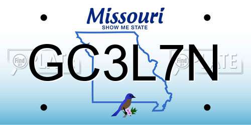 GC3L7N Missouri License Plate
