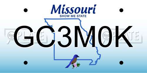 GC3M0K Missouri License Plate