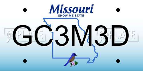GC3M3D Missouri License Plate