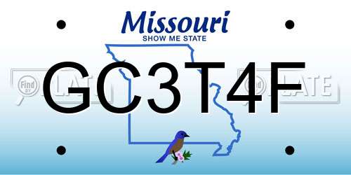 GC3T4F Missouri License Plate