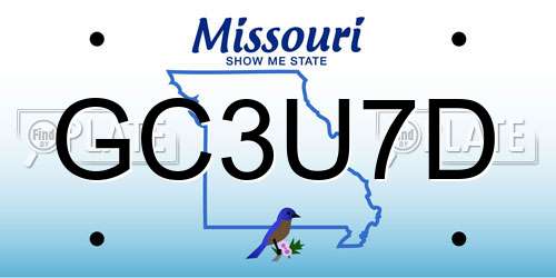GC3U7D Missouri License Plate