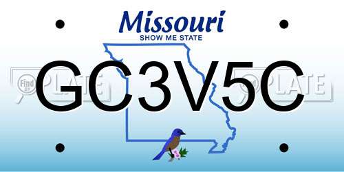 GC3V5C Missouri License Plate