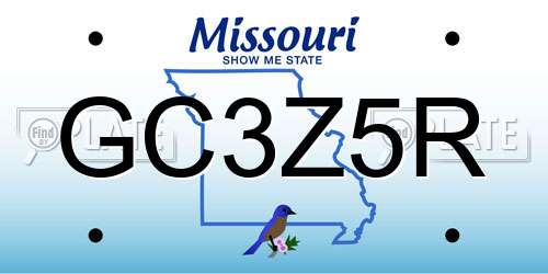 GC3Z5R Missouri License Plate