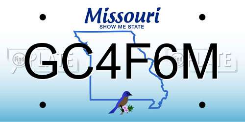 GC4F6M Missouri License Plate