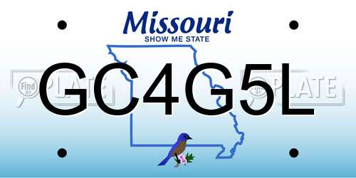 GC4G5L Missouri License Plate