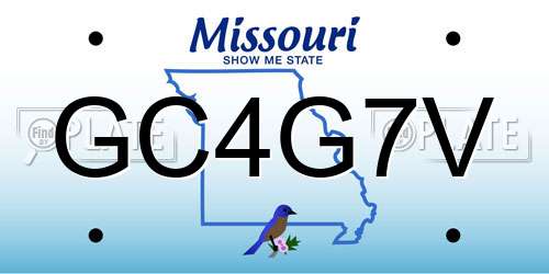GC4G7V Missouri License Plate