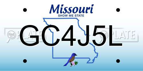 GC4J5L Missouri License Plate