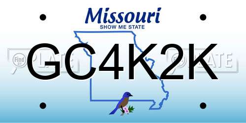 GC4K2K Missouri License Plate