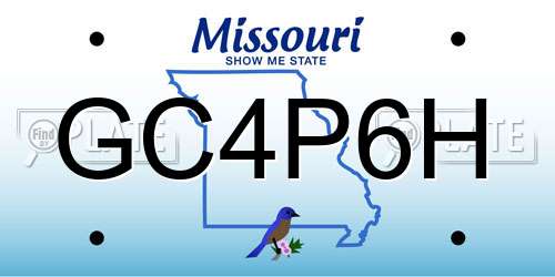GC4P6H Missouri License Plate