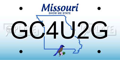 GC4U2G Missouri License Plate