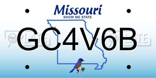 GC4V6B Missouri License Plate
