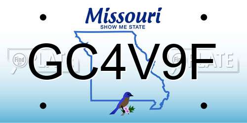 GC4V9F Missouri License Plate