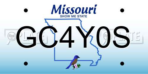GC4Y0S Missouri License Plate
