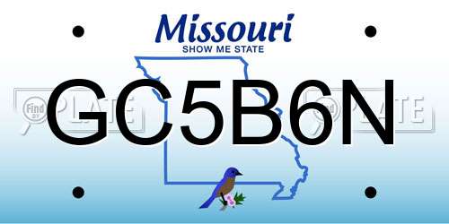 GC5B6N Missouri License Plate