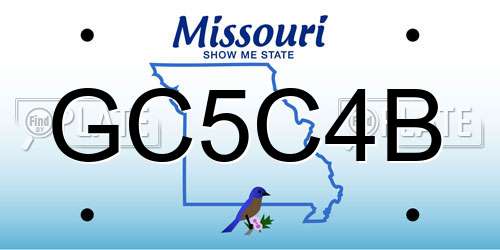GC5C4B Missouri License Plate