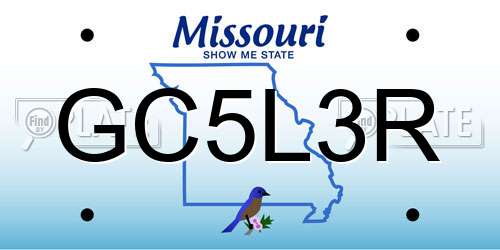 GC5L3R Missouri License Plate