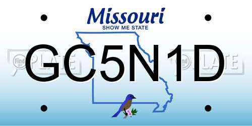 GC5N1D Missouri License Plate