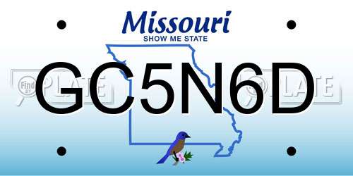 GC5N6D Missouri License Plate