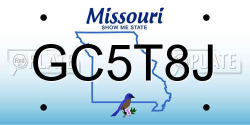 GC5T8J Missouri License Plate