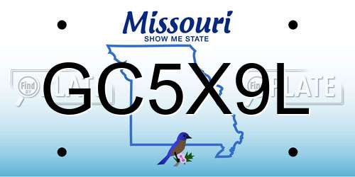GC5X9L Missouri License Plate