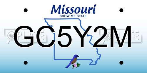 GC5Y2M Missouri License Plate