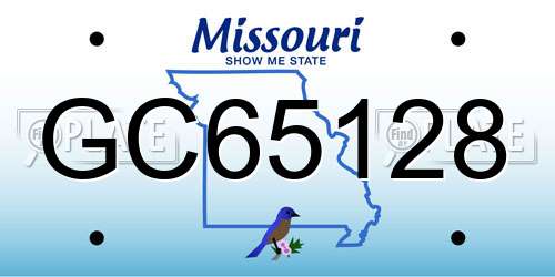 GC65128 Missouri License Plate