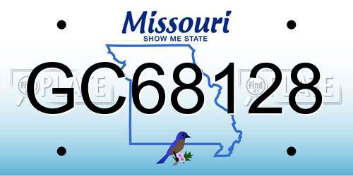 GC68128 Missouri License Plate