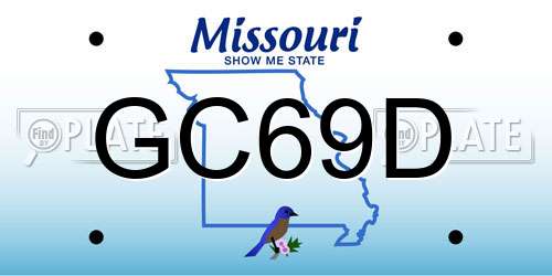GC69D Missouri License Plate