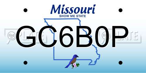 GC6B0P Missouri License Plate