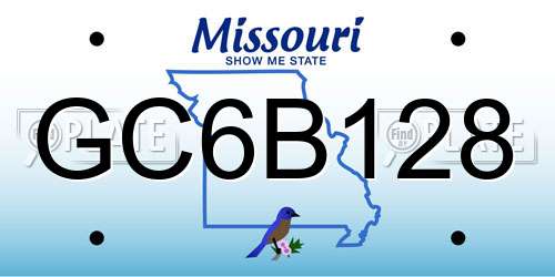 GC6B128 Missouri License Plate