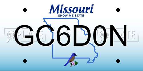 GC6D0N Missouri License Plate