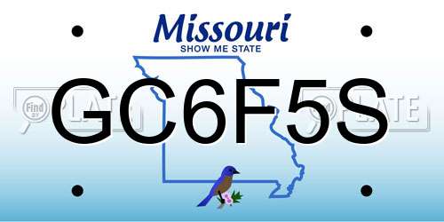 GC6F5S Missouri License Plate