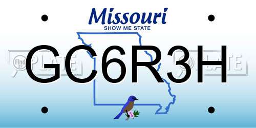GC6R3H Missouri License Plate
