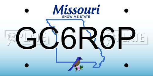 GC6R6P Missouri License Plate