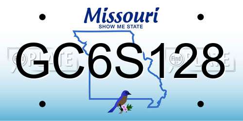 GC6S128 Missouri License Plate