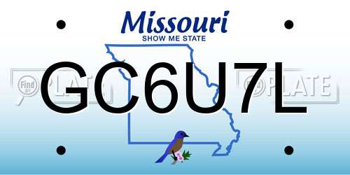 GC6U7L Missouri License Plate